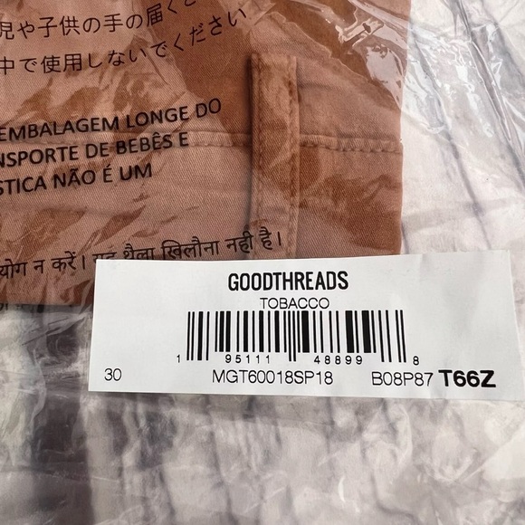 Goodthreads Men’s Slim-fit Flat-front Comfort Stretch Chino Brow short Sz 30W - Picture 9 of 12